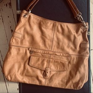 Liz Claiborne natural leather hobo